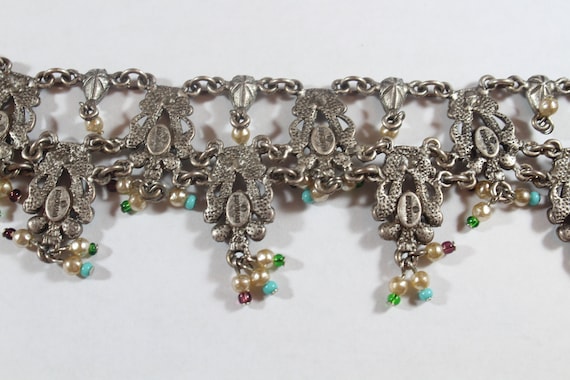 Vintage Middle East Graziano Silver Faux Pearl wi… - image 4