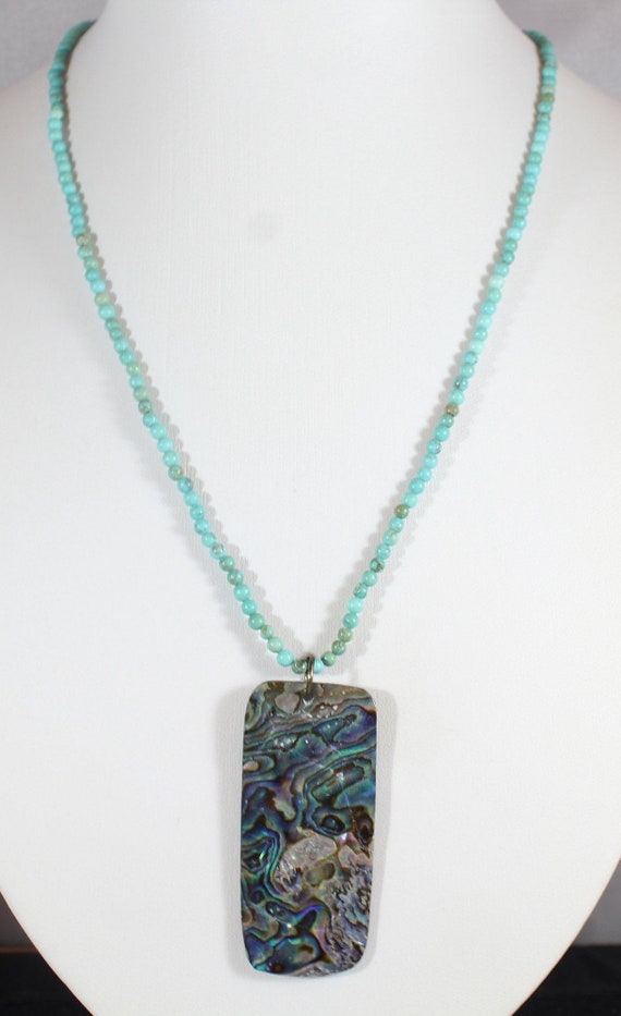 Vintage Natural Rectangular Shape Abalone Shell w… - image 2