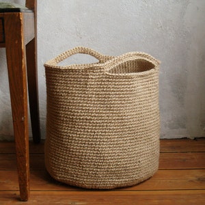 BASKET, D 31 cm, H 30 cm, jute yarn