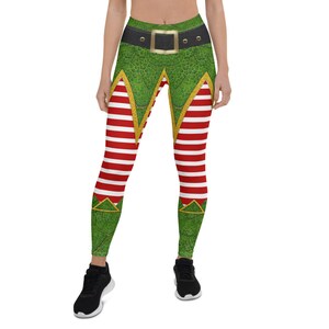 Christmas Elf Leggings | Santa&#39;s Helper Leggings | Santa Claus Helper Costume | Naughty Elf Costume | Christmas Leggings Elf | Xmas