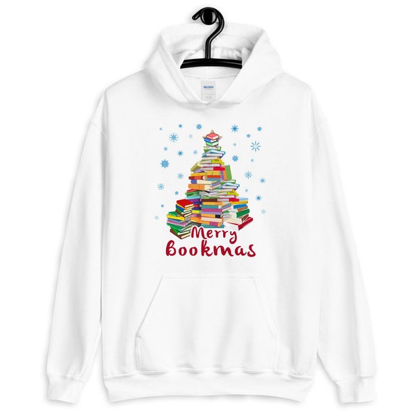 Feliz Bookmas sudadera con capucha navideña / sudadera feliz Navidad / camiseta de Navidad para amantes de los libros / sudadera de Navidad / camiseta para amantes de los libros