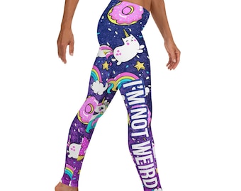 I'm Not Weird, I'm a Unicorn Leggings | Designer Leggings | Handmade Leggings | LGBTQ+ Leggings | Rainbow Leggings | Cat Leggings