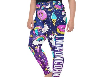 I'm Not Weird, I'm a Unicorn Leggings Plus Size | Designer Leggings | Handmade Leggings | LGBTQ+ Leggings | Rainbow Leggings | Cat Leggings