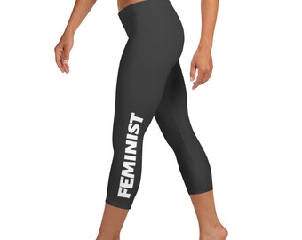 Feminist Capri Leggings | Designer Leggings | International Women's Day Leggings | Feminism Merchandise | Handmade Leggings