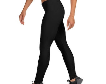 Solid Black Leggings | Leggings in Black | Solid Color Leggings | Handmade Leggings | Designer Leggings