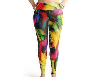 LGBT Pride Roses Plus Size Leggings | LGBTQ+ Leggings | Gay Pride Apparel | Handmade Leggings | Designer Leggings