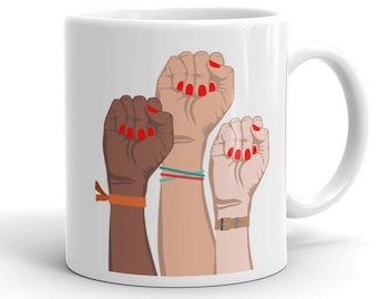 Caneca Punhos Feministas | Caneca Feminista | Camisetas Feministas | Caneca da Marcha das Mulheres | Caneca do Poder Feminino