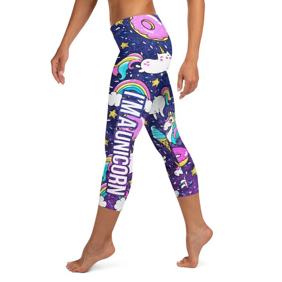 Legging With Side Insert Unicorn Print Legging With Side Insert Unicorn Print