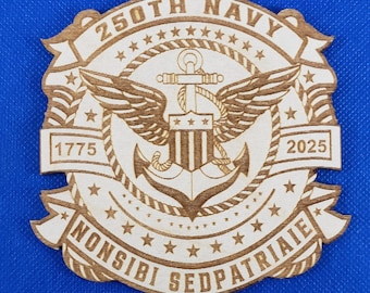 US Navy 250th Anniversary - Unfinished Birch Wood Blanks for Crafts  DIY Projects