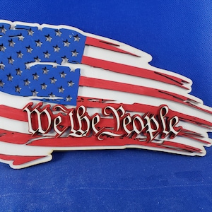 We The People Wooden American Flag