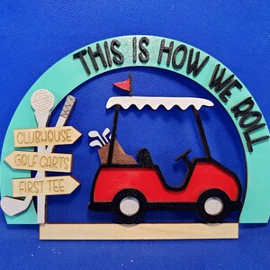 Golf Cart House Door Hanger | Wood interchangeable DIY Kit |  Door Decor | Wooden Door Hanger | Paint Your Own DIY Kit |
