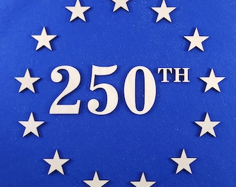 USA 250th Flag field template - Laser cut natural wooden blanks