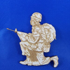 Kneeling Soldier - Laser cut natural wooden blanks