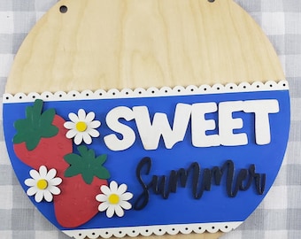Sweet Summer DIY Welcome Sign Kit: Unfinished Wood Door Hanger, Painting Craft