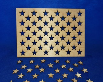 Small American Flag Star Field Template - laser cut wooden blanks