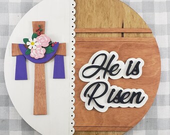 He Is Risen Door Hanger Kit: Unfinished Wood DIY Painting Craft