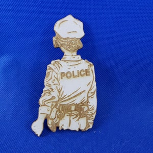 Police Woman - Laser cut natural wooden blanks