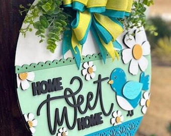 HOME Tweet HOME DIY Welcome Sign Kit: Unfinished Wood Door Hanger, Painting Craft