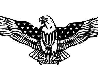 Stars and Stripes Eagle - 1368 - SVG File for laser, CNC, Vinyl