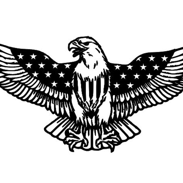 Stars and Stripes Eagle - 1368 - SVG File for laser, CNC, Vinyl