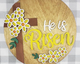 He Is Risen Door Hanger Kit: Unfinished Wood DIY Painting Craft