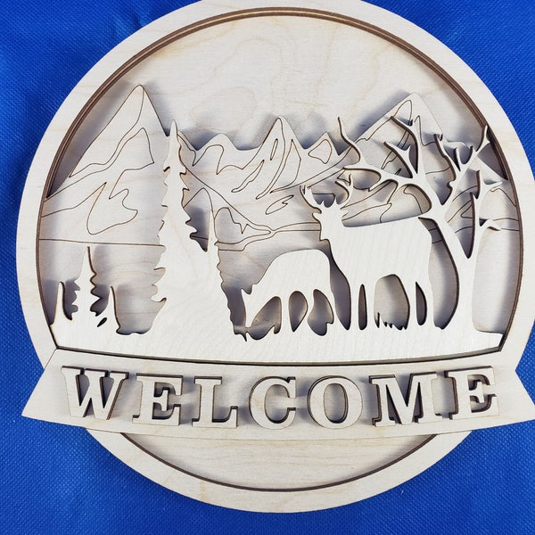 Round Camping Welcome Multi-level Sign - SVG File for laser, CNC, Vinyl