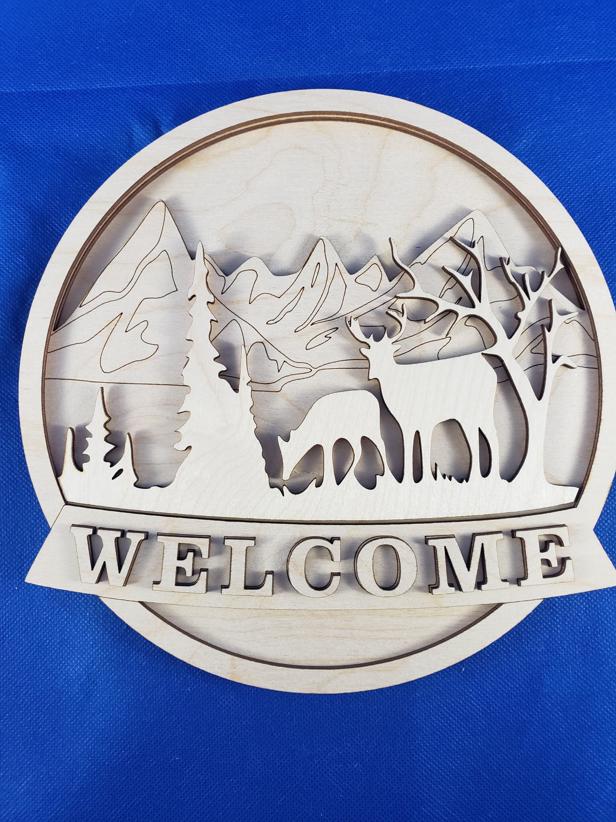 Round Camping Welcome Multi-level Sign - SVG File for Laser, CNC, Vinyl ...