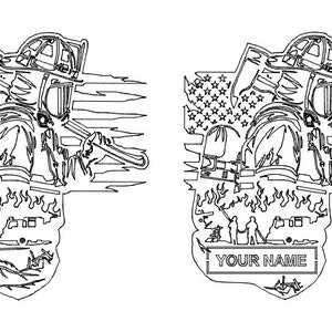 Firefighter torn flag - SVG File for laser, CNC, Vinyl