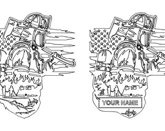 Firefighter torn flag - SVG File for laser, CNC, Vinyl