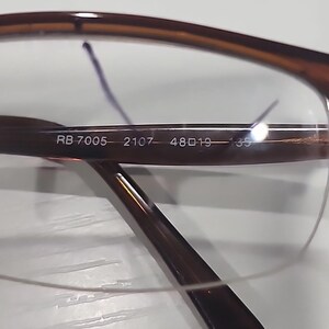 Ray Ban RB7005 2107 Brown Half Rim Eyeglasses Frame 48-19 135 image 8