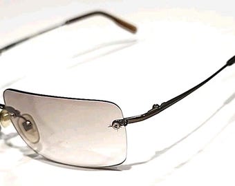 Dior Squared 2000s Sunglasses Rimless Metal With Rhinestones