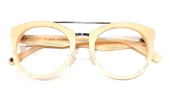Warby Parker Winnie 6670 Cream Gold Round Cat Eyes 