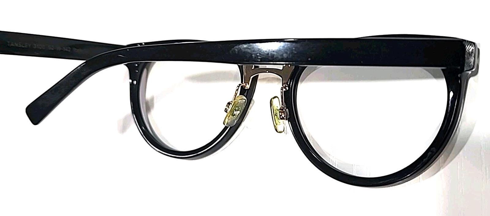 Warby Parker Tansley 3100 Eyeglasses Frame 52-19-142 Black Italy Frames Only Warby Parker Eyeglasses Tatum M 100 Polished Jet Black Semi  main image 4
