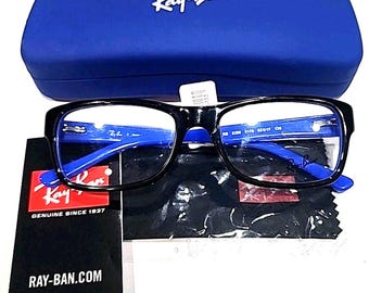 Ray Ban RB5268 5179 Black Blue Square Eyeglasses Frames 52-17 135 Case