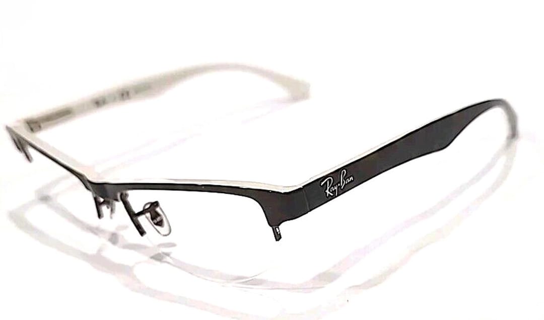 Ray Ban RB7012 2488 Tortoise White Half Rim Eyeglasses Frame 51-17 140 ...