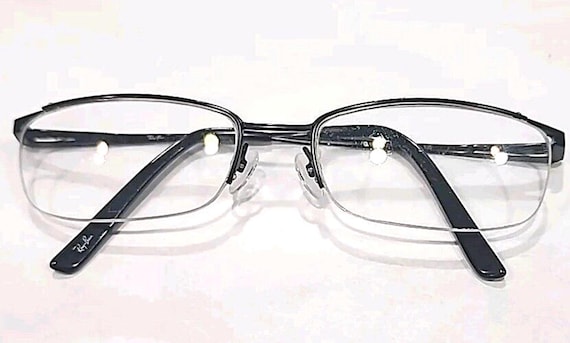 Ray Ban RB6101 2503 Black Metal Half Rim Eyeglasses Frame 52-18 135