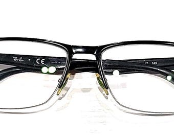 Ray Ban RB6335 2503 Black Metal Rectangle Eyeglasses Frame 54-17 145