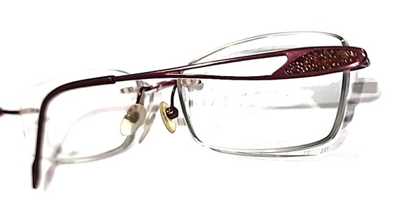 Stepper SI96523 F033 Red Rimless Rectangle Eyegla… - image 4