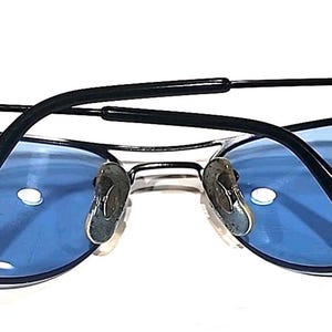 Ray Ban RB3155 006/7C Small Black Metal Blue Wrap Sunglasses 57-16 image 10