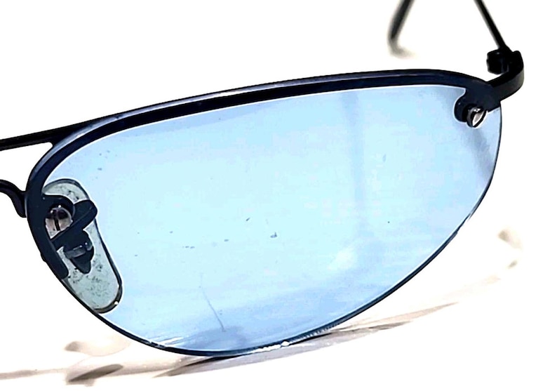 Ray Ban RB3155 006/7C Small Black Metal Blue Wrap Sunglasses 57-16 image 3