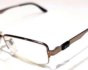 Ray Ban RB6158 2531 Brown Metal Rectangle Eyeglasses Frame 53-18 140