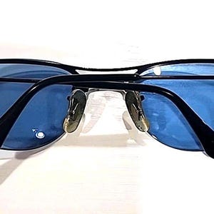 Ray Ban RB3155 006/7C Small Black Metal Blue Wrap Sunglasses 57-16 image 9