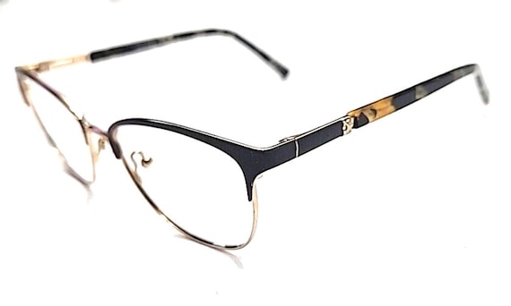 サンモリッツ マリッサ ブラック ゴールド キャットアイ メガネ