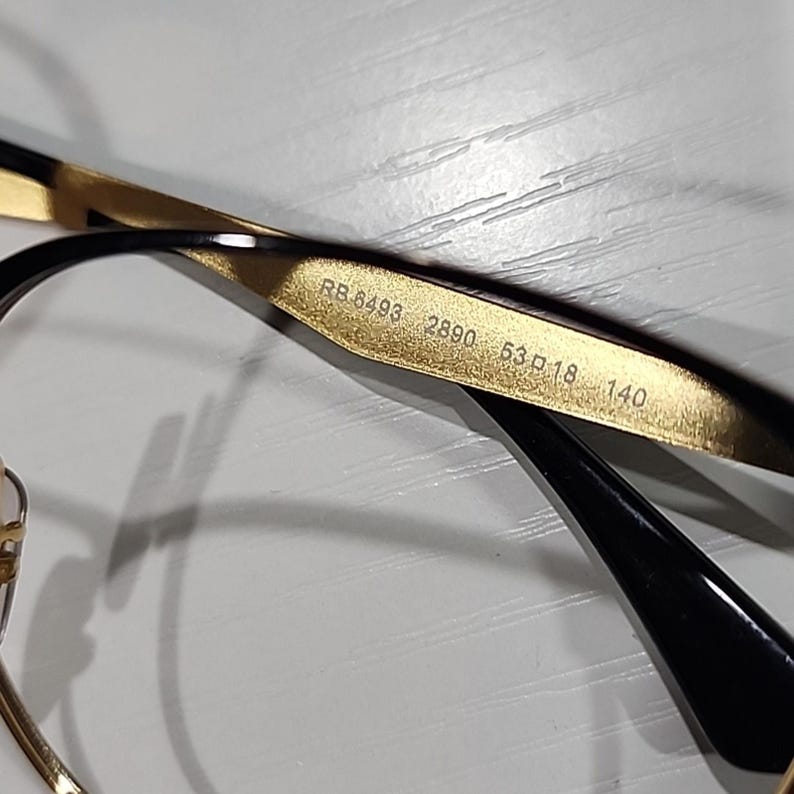 Ray Ban RB6493 2890 Black Gold Metal Square Eyeglasses Frame 53-18 140 image 8