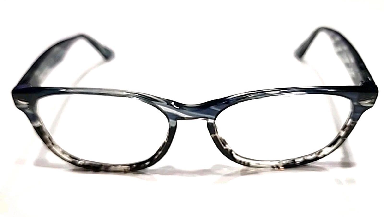 Ray-Ban RB2184 1252/R5 Sunglasses Gray Blue Translucent 57-18-145 Blue Lens READ Ray Ban RB2184 1252/R5 Large Blue Oval Sunglasses Frame 57  main image 4