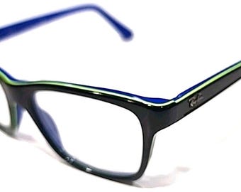 Ray Ban Jr RB1536 3600 Kids Black Blue Square Eyeglasses 48-16 130