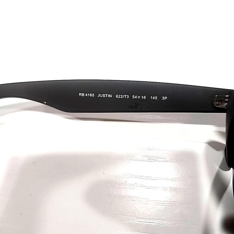 Ray Ban RB4165 622/T3 Justin Black Square Sunglasses Frame 54-16 145 image 7