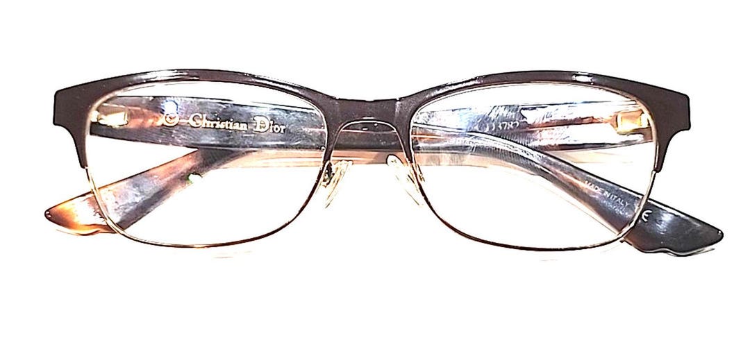 Christian Dior 3782 Brown Gold Metal Oval Eyeglasses 54-16  display picture 2