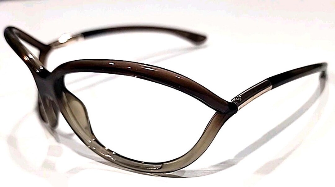 Tom Ford TF8 38F No Lenses Brown Butterfly Wrap Sunglasses  display picture 3