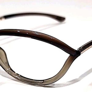 Tom Ford TF8 38F No Lenses Brown Butterfly Wrap Sunglasses 